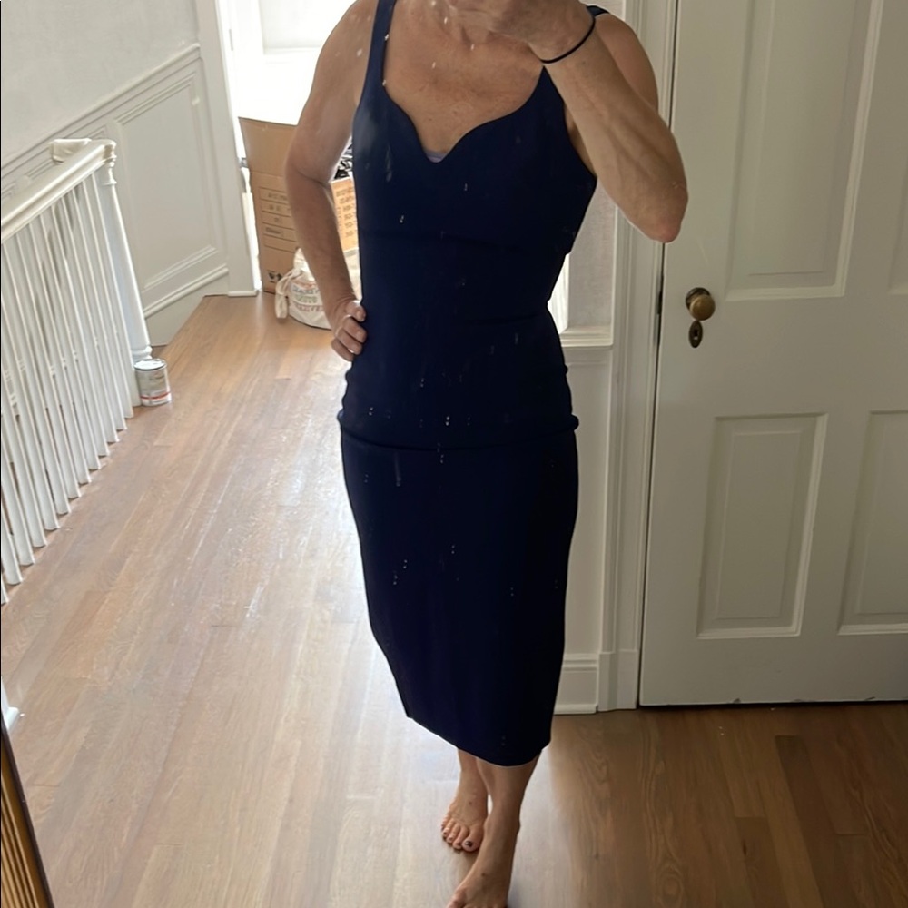 New with tag. Elizabeth and James Elegant Navy Sleeveless Dress